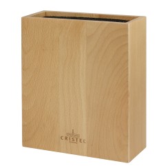 Rectangular beech wood knife block - Cristel