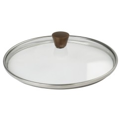 Gewölbter Glasdeckel mit kupferfarbenem Knauf - Cristel