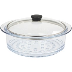 Glass steam cooker insert and glass lid - Cristel