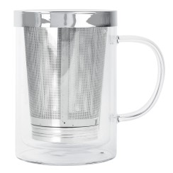 Verbena - double-walled glass mug with unscrewable filter - Cristel
