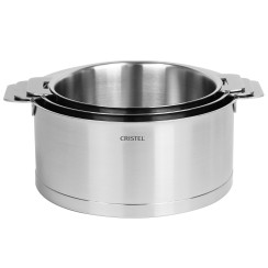 Série de 3 casseroles inox - Cristel