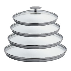 Set of 4 lids Platine - Cristel