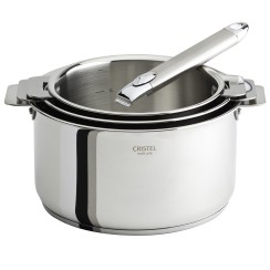 Set of 3 stainless steel saucepans - Cristel