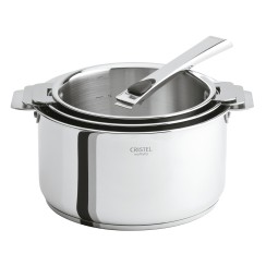 Série de casseroles en inox Multiply + poignée amovible - Cristel