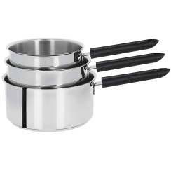 Set of 3 stainless steel saucepans - Cristel