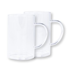 Set of 2 glass mugs - 450 ml - Cristel