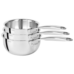 Set of 3 professional stainless steel saucepans - Cristel