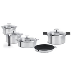 3 Kochtopfe-Set Mutine + Pfanne + Schmortopf + Griffen - Cristel