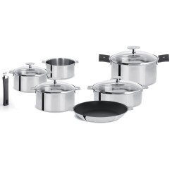 4 Kochtopfe-Set Mutine + Pfanne + Schmortopf + Griffen - Cristel