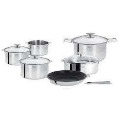 4 Kochtopfe-Set Casteline + Pfanne + Schmortopf + Griffen - Cristel