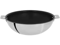 Stainless wok - Exceliss non-stick coating - Removable Casteline - Cristel