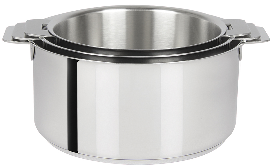 Série de 3 casseroles inox Mutine Amovible, Casseroles Cristel
