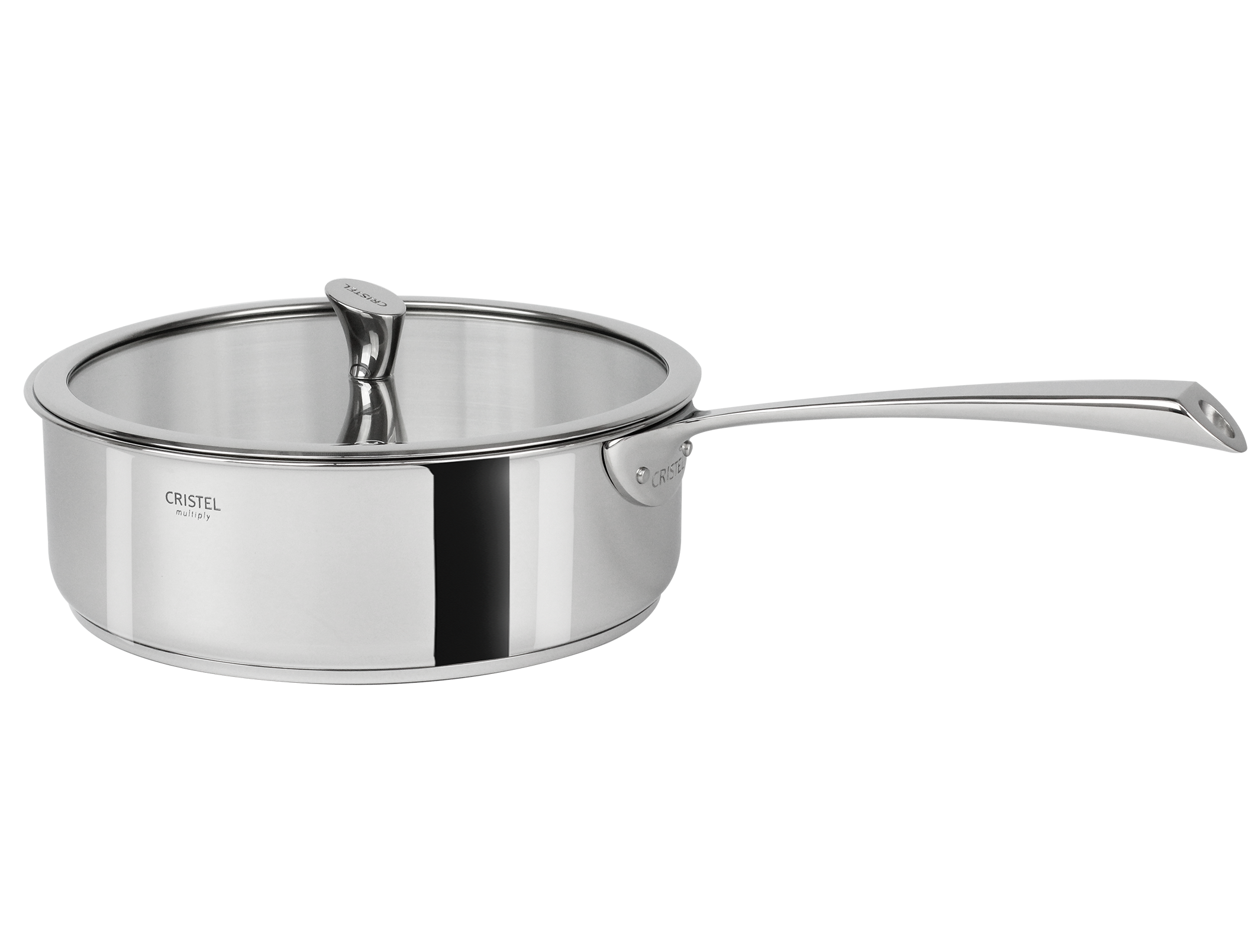 Stainless sauté pan Fixed Casteline, Frying pans Cristel