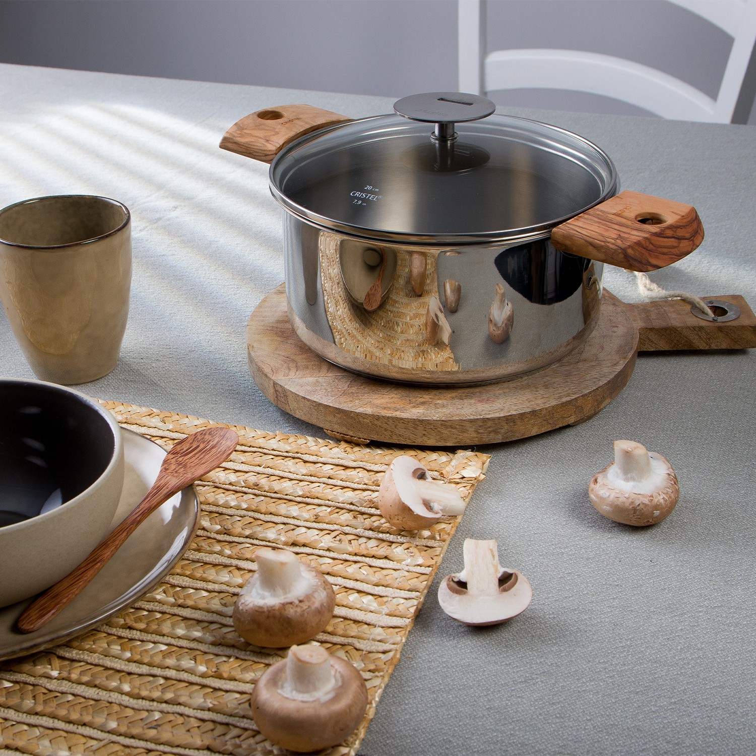Removable stainless steel stockpot - Mutine removable handle
