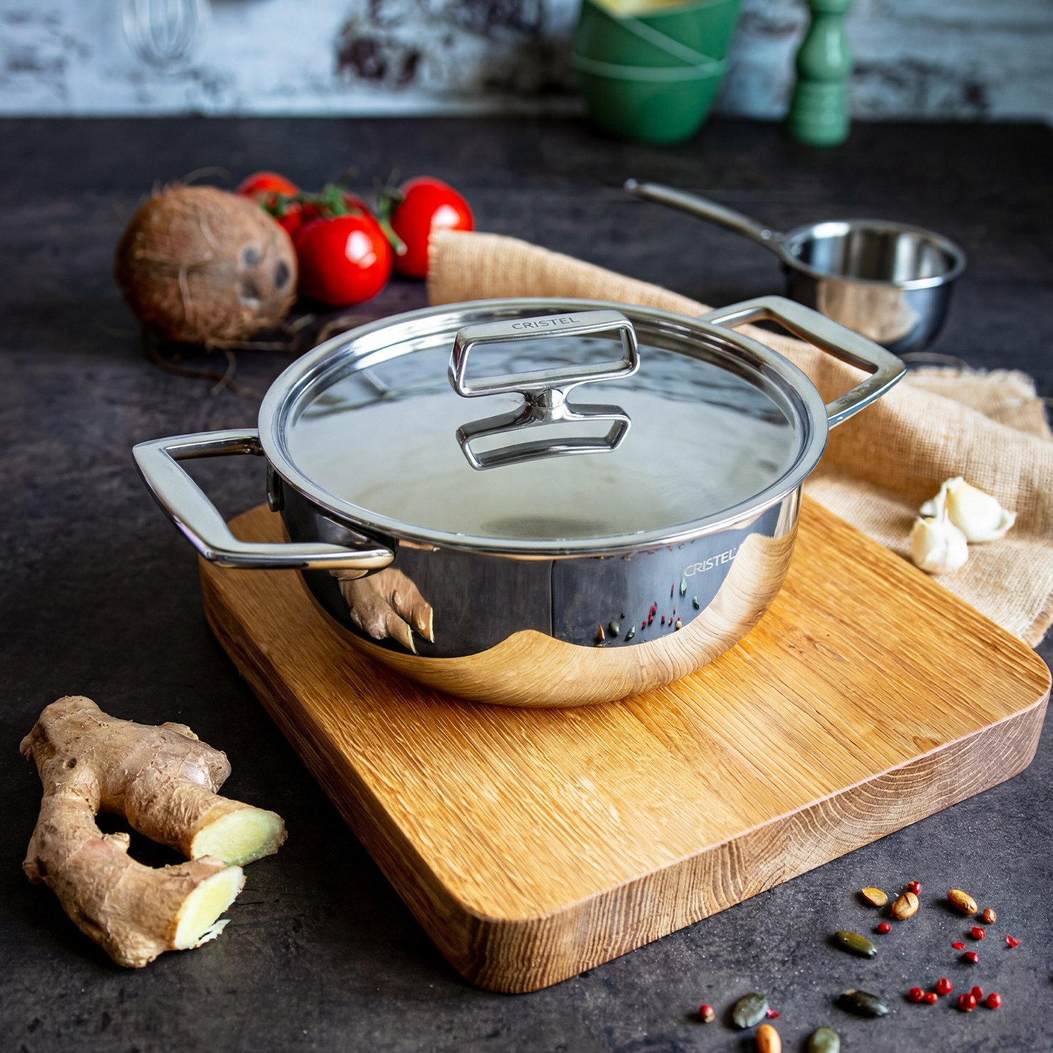 CRISTEL　CLASS IQUE 24cm Stainless Steel stewpot - Castel'Pro by CRISTEL, Casserole dishes