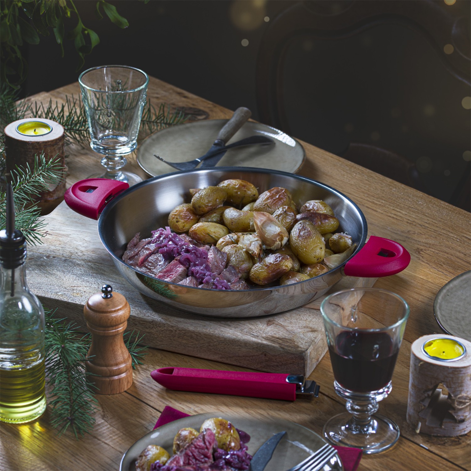 Salatbesteck Aus Edelstahl & Polyurethan – Spülmaschinenfest Mit Aufhängeöse (Creme)