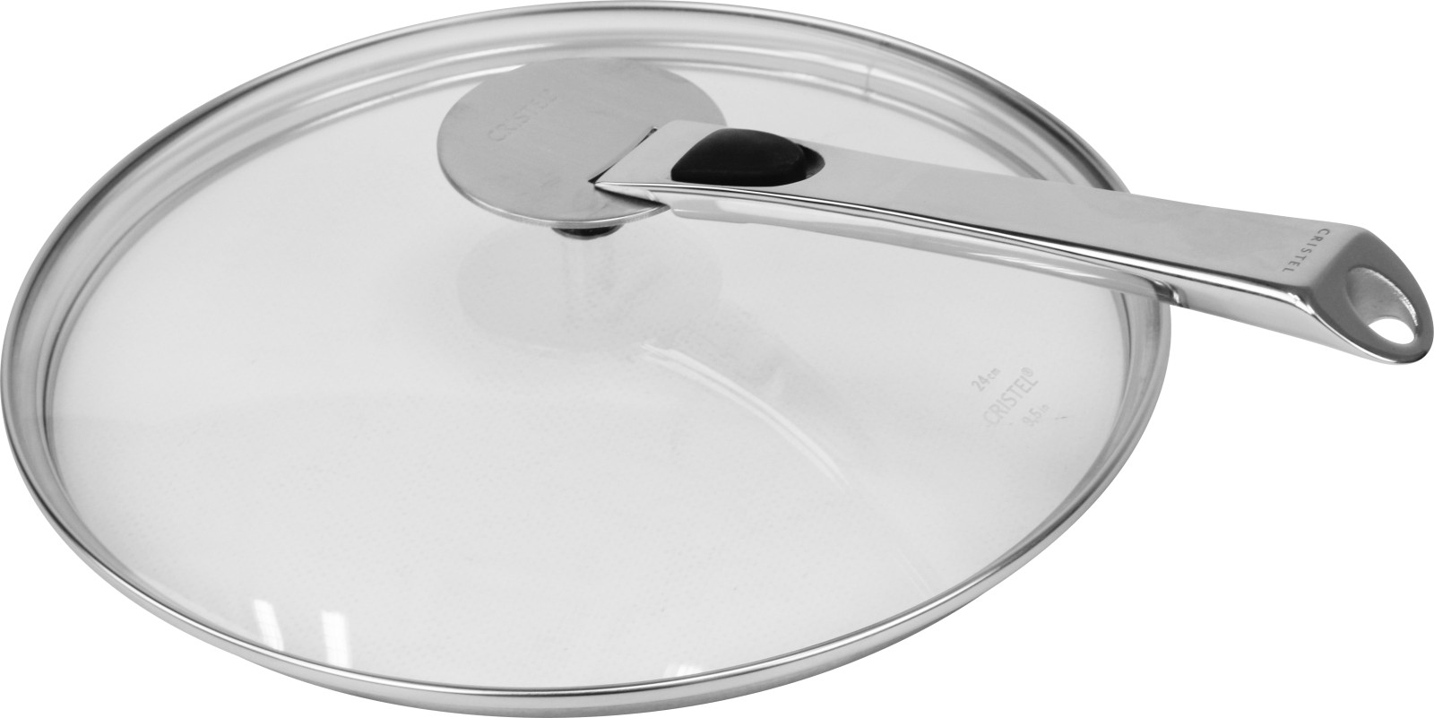 Couvercle en verre bombé Platine Mutine fixe, Couvercles Cristel