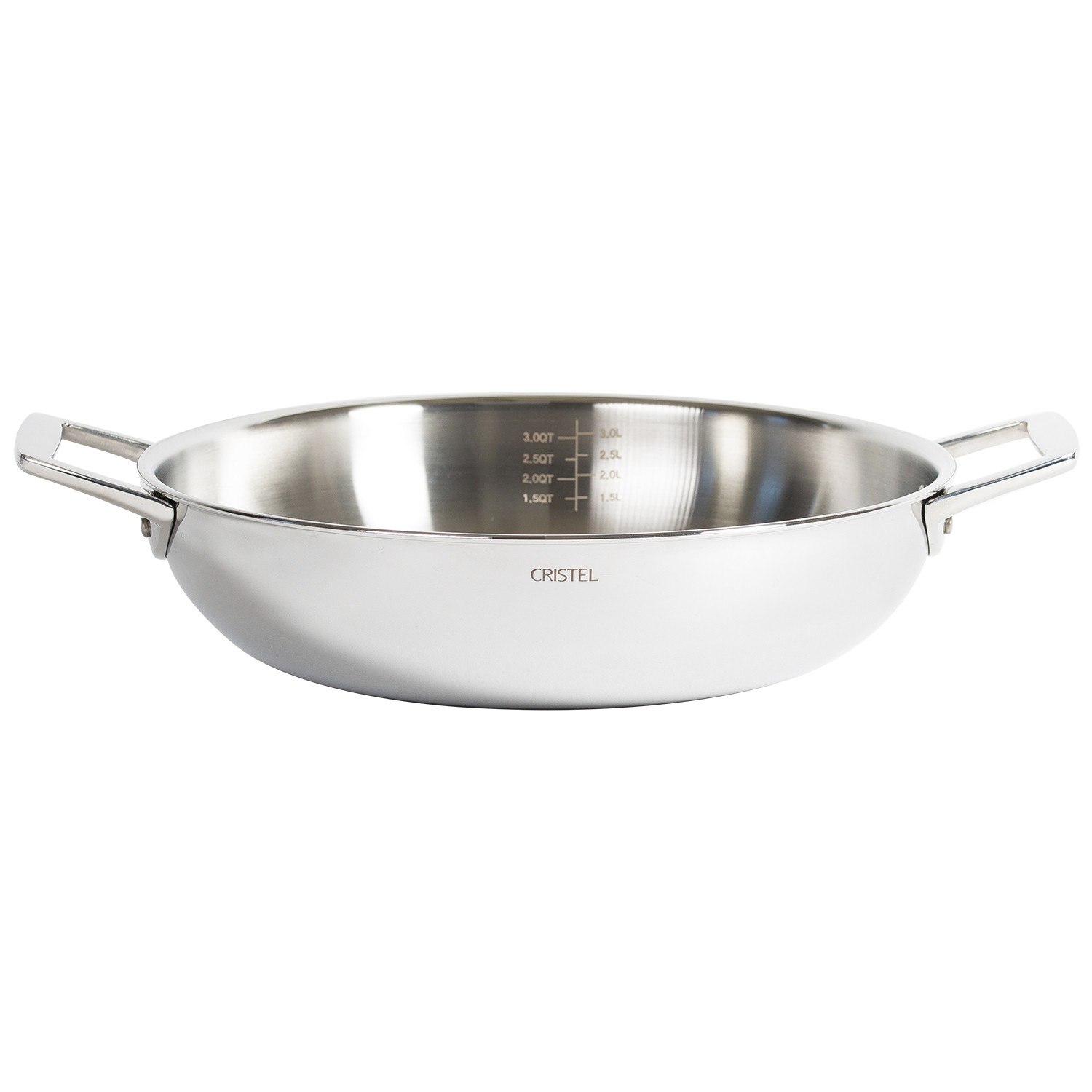 Stainless steel sautépan, side handles Castel'Pro by CRISTEL