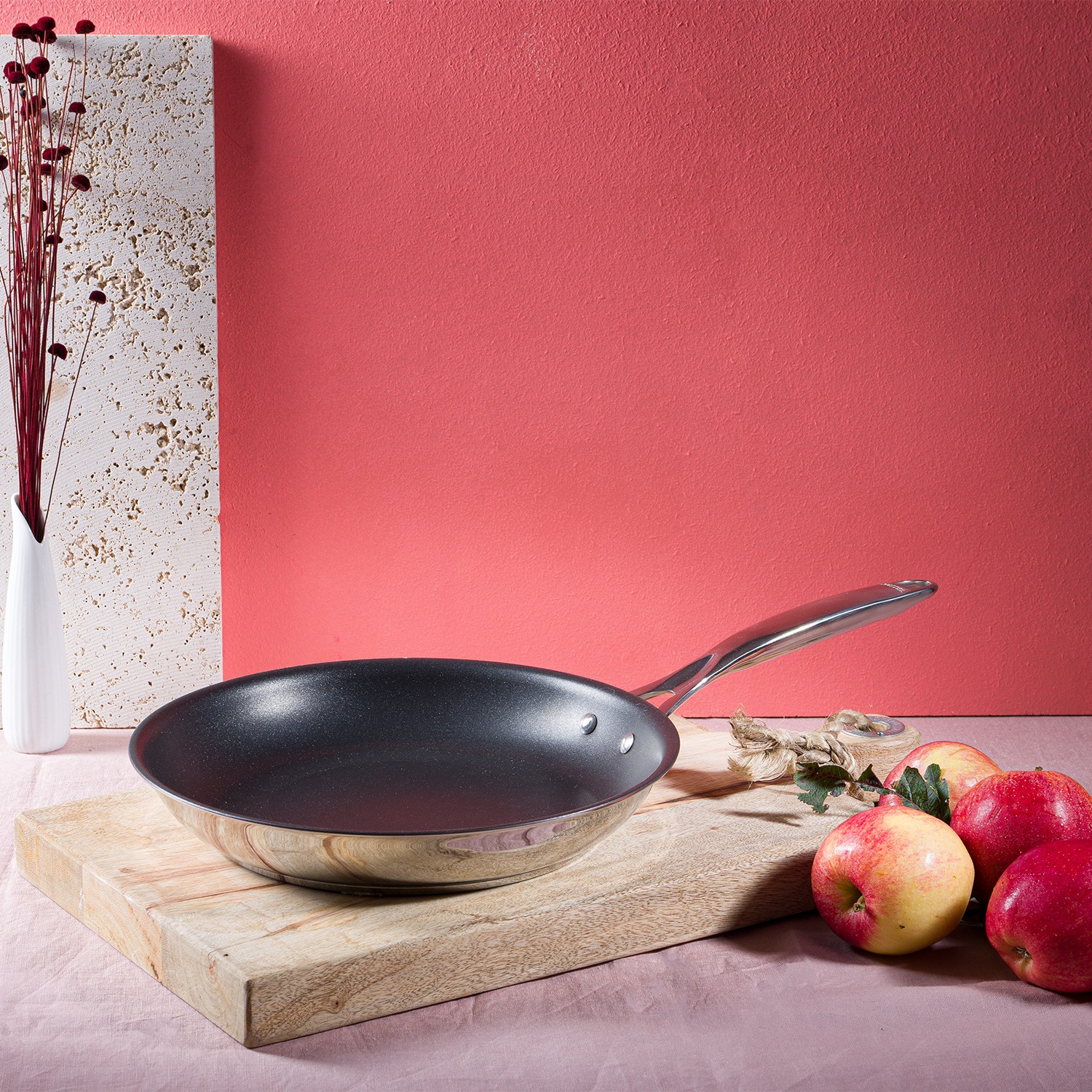 Non stick stainless Chef's pan - Fixed Castel'Pro - Castel'Pro by