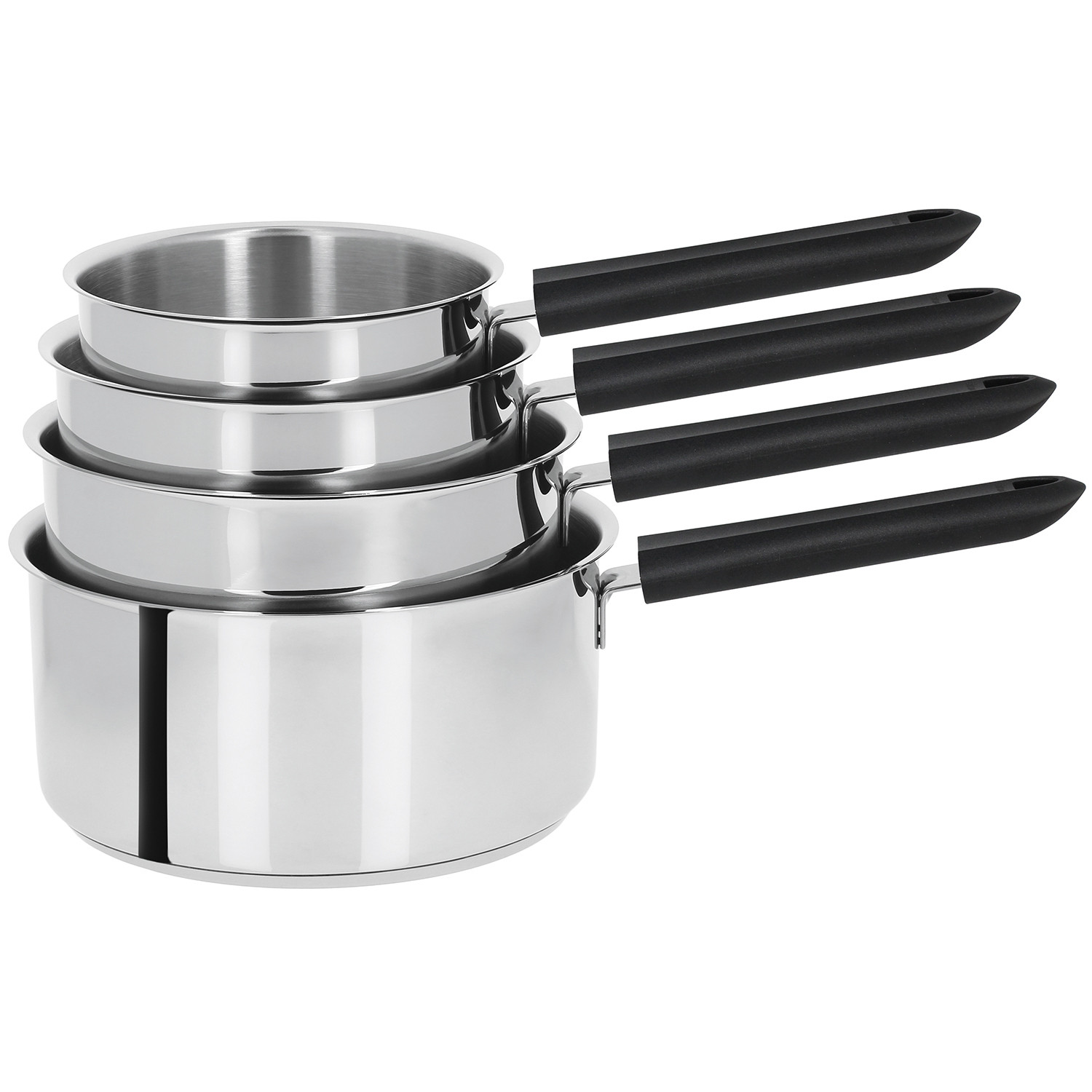 Set de 4 casseroles inox Mutine fixe, Casseroles Cristel