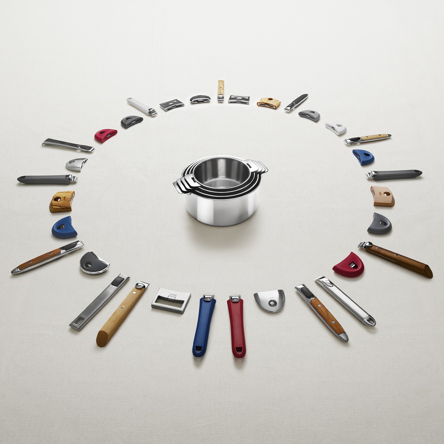 Série de 3 casseroles inox Cristel Castel Pro - 16 / 18 / 20 cm