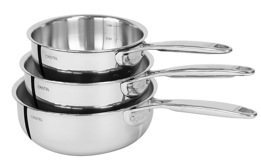 Série de 3 casseroles inox Castel'Pro, Casseroles Cristel