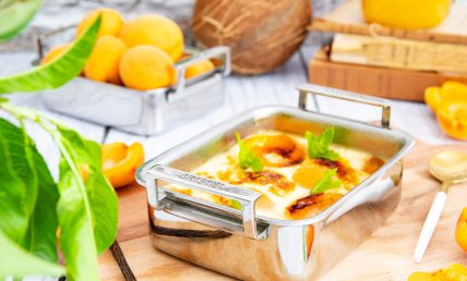 Gratin d'abricot au lait de coco