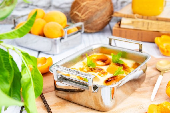 Gratin d'abricot au lait de coco