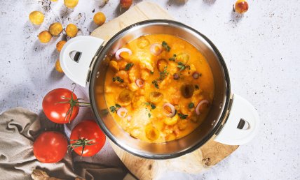 Curry de crevettes aux mirabelles