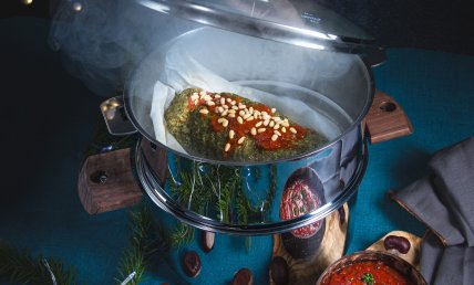 Pain de viande en persillade aux châtaignes à la vapeur douce