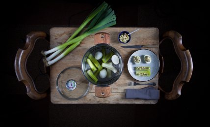 Poireaux façon mimosa