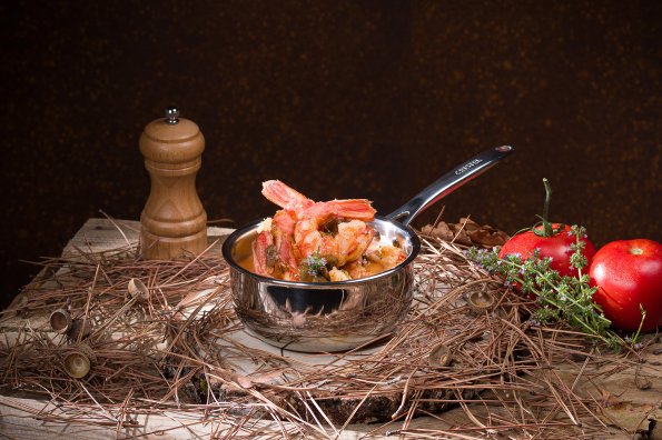 Cassolette de Gambas aux girolles