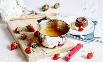 Fondant chocolat sauce caramel beurre salé