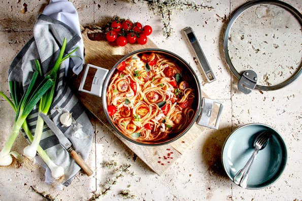 Linguine St Jacques et tomates cerises