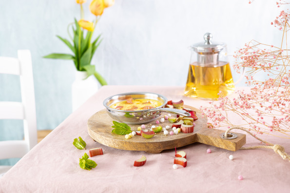 Crème brulée à la rhubarbe