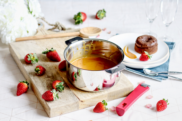 Fondant chocolat sauce caramel beurre salé