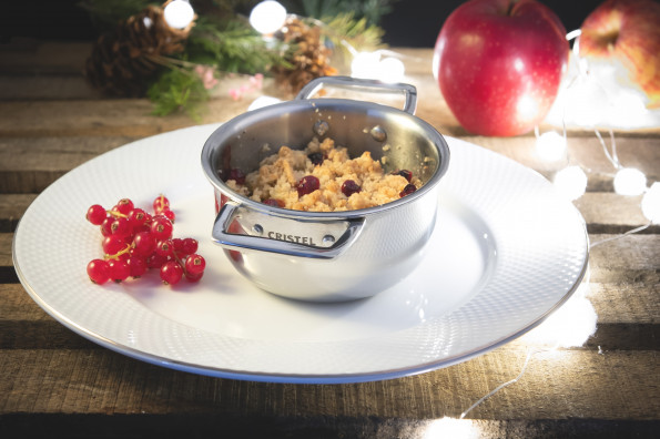 Crumble pommes et groseilles