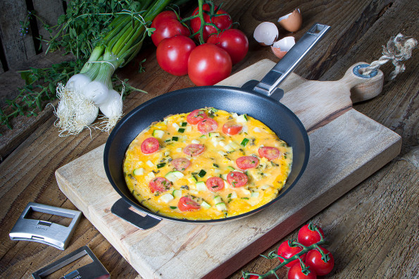 Omelette courgettes tomates