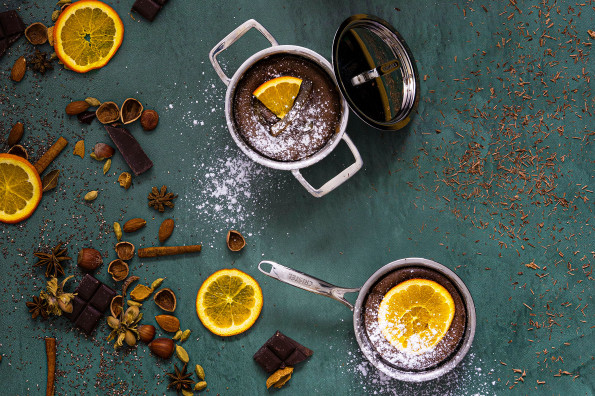 Chocolate fondant with candied orange