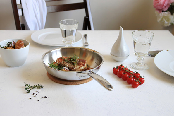 Côte de veau rôtie à l'ail et au romarin