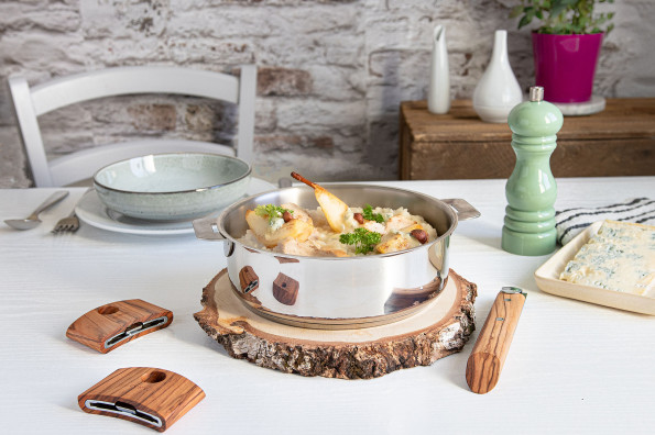 Risotto poulet, poire et gorgonzola