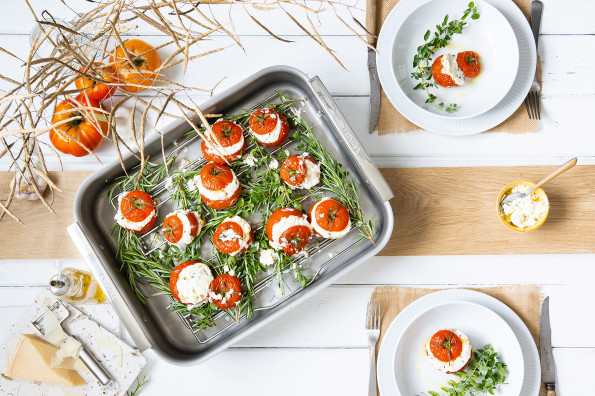 Tomates farcies à la ricotta, parmesan et ciboulette