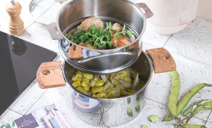 Filet mignon de veau aux fèves et artichauts poivrade