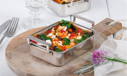 Lasagne au Brocciu, épinard à l'immortel