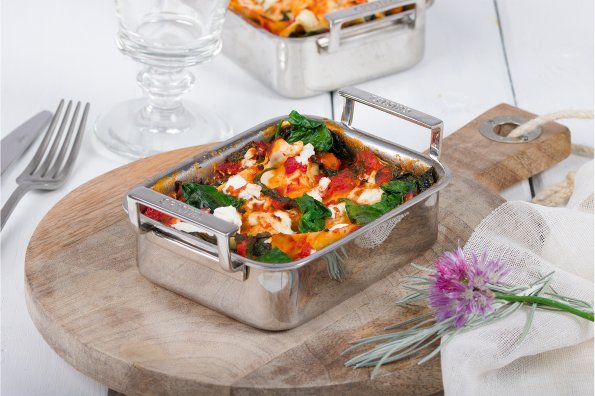 Lasagne au Brocciu, épinard à l'immortel