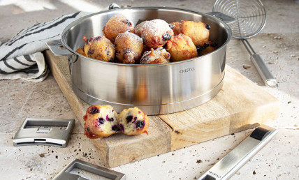 Beignets fromage blanc et fruits rouges
