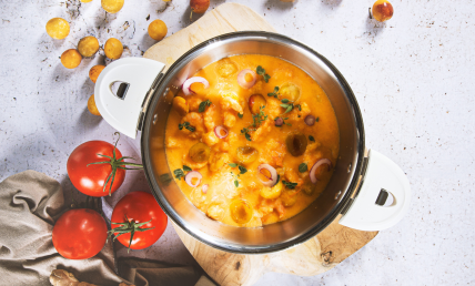 Curry de crevettes aux mirabelles