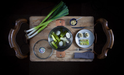 Poireaux façon mimosa