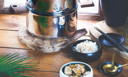 VAPEUR DE DINDE ET AUBERGINE SAUCE SOJA