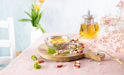 Crème brulée à la rhubarbe